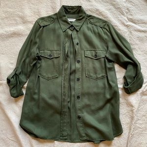 Size M | Zara Button Down Shirt | Green